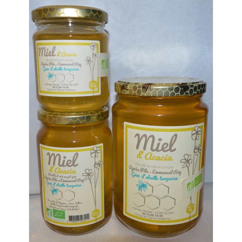 Mirvine : Miel d'acacia L'Abeille Turquoise 500g - Mirvine
